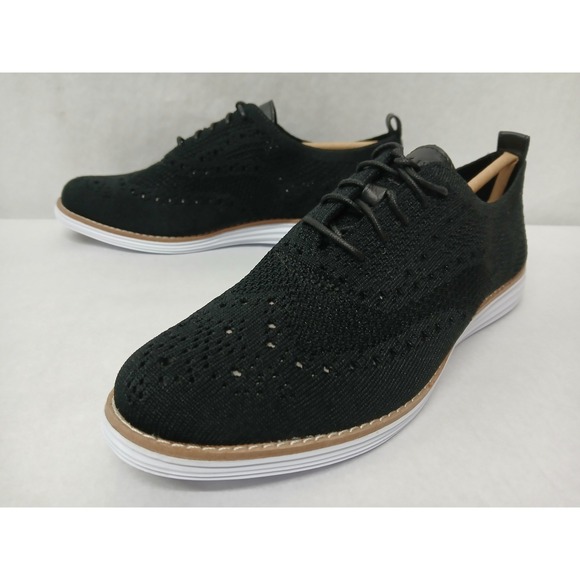 Cole Haan Women OG Grand Black Knit Stitchlite Wingtip Oxford Shoe Sz 9 W14807 - Picture 4 of 8